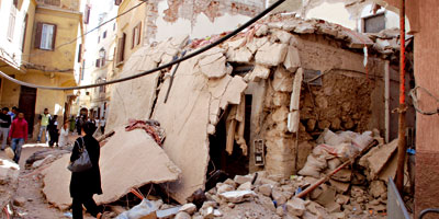 Maison menaçant ruine
