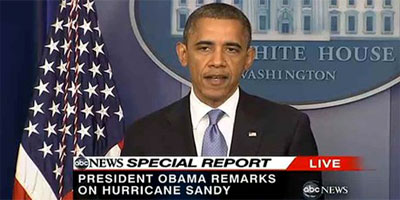 Barack Obama STORM SANDy 2012 10 30
