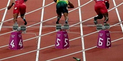 Finale 100m Londre2012 bouteille 2012 08 06