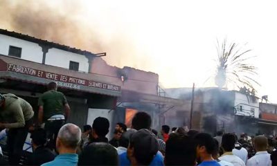 incendie ravage le souk Korea a Casablanca