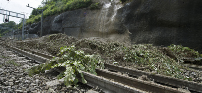 La circulation des trains un glissement de terrain