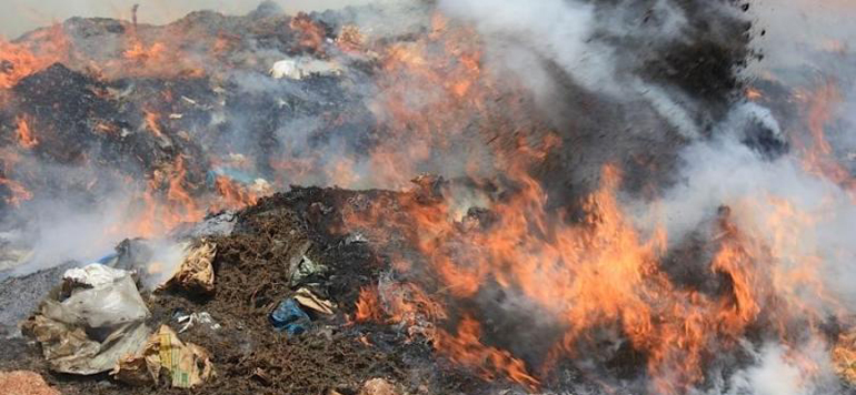 9 tonnes de drogue et de cigarettes de contrebande detruites