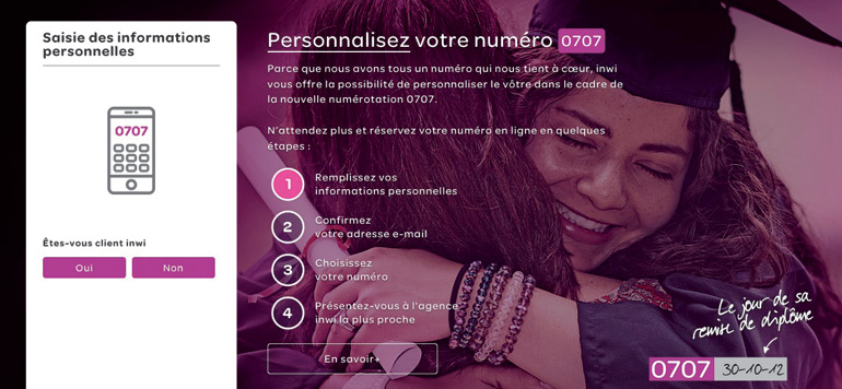 Des numeros personnalises chez Inwi