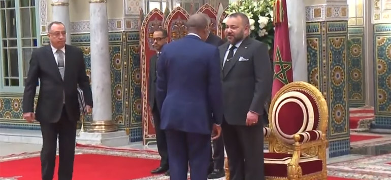 SM le Roi recoit ambassadeur des Etats Unis Dwight L. Bush