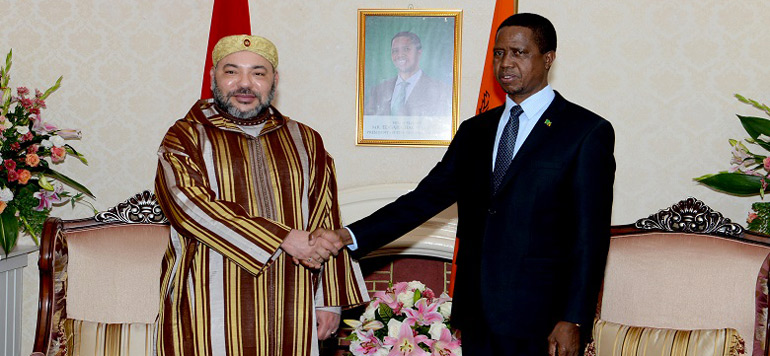 Le roi Mohammed VI quitte la Republique de Zambie