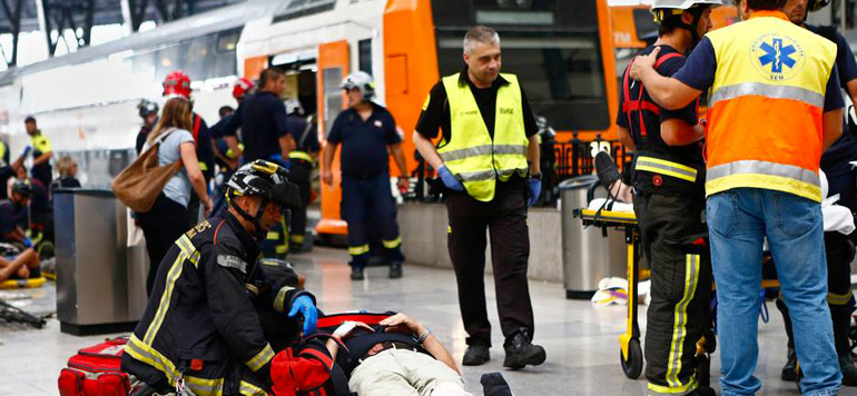 Barcelone accident de train