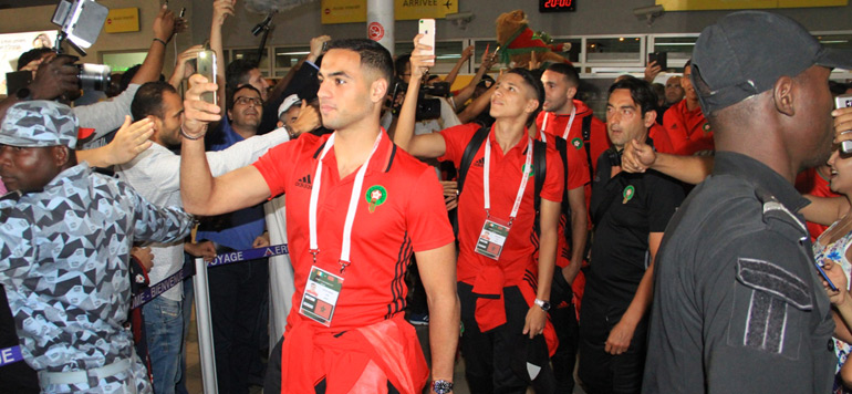 Arrivee des Lions de Atlas a Abidjan