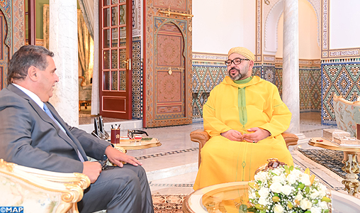 SM le Roi recoit Aziz akhanouch