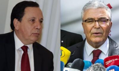 Les ministres tunisiens des Affaires étrangères, Khmaïs Jhinaoui et de la Défense, Abdelkrim Zbidi.
