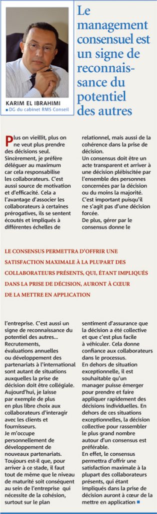 Karim El Ibrahimi, DG du cabinet RMS Conseil