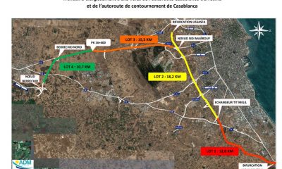 élargissement à 2x3 voies de l’autoroute Casablanca-Berrechid et de l’autoroute de contournement de Casablanca