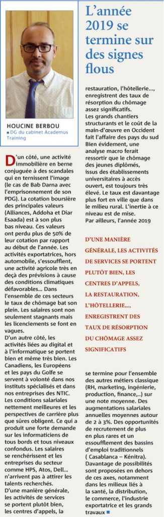 Houcine Berbou, DG du cabinet Academus Training Houcine Berbou, DG du cabinet Academus Training
