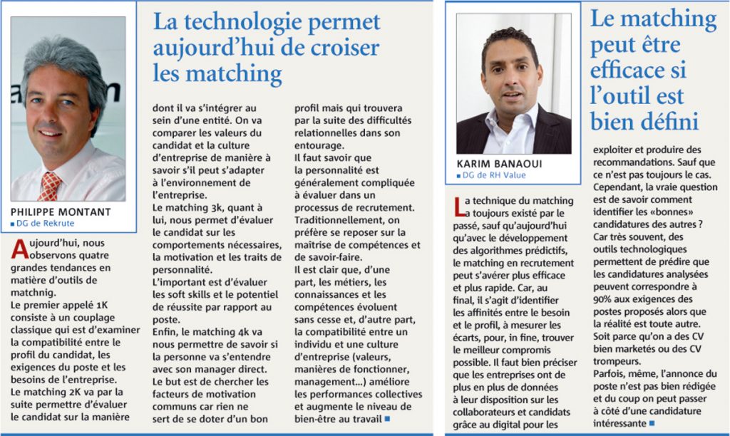 Recrutement : Avis de Philippe Montant, DG de Rekrute, Et de Karim Banaoui, DG de RH Value.